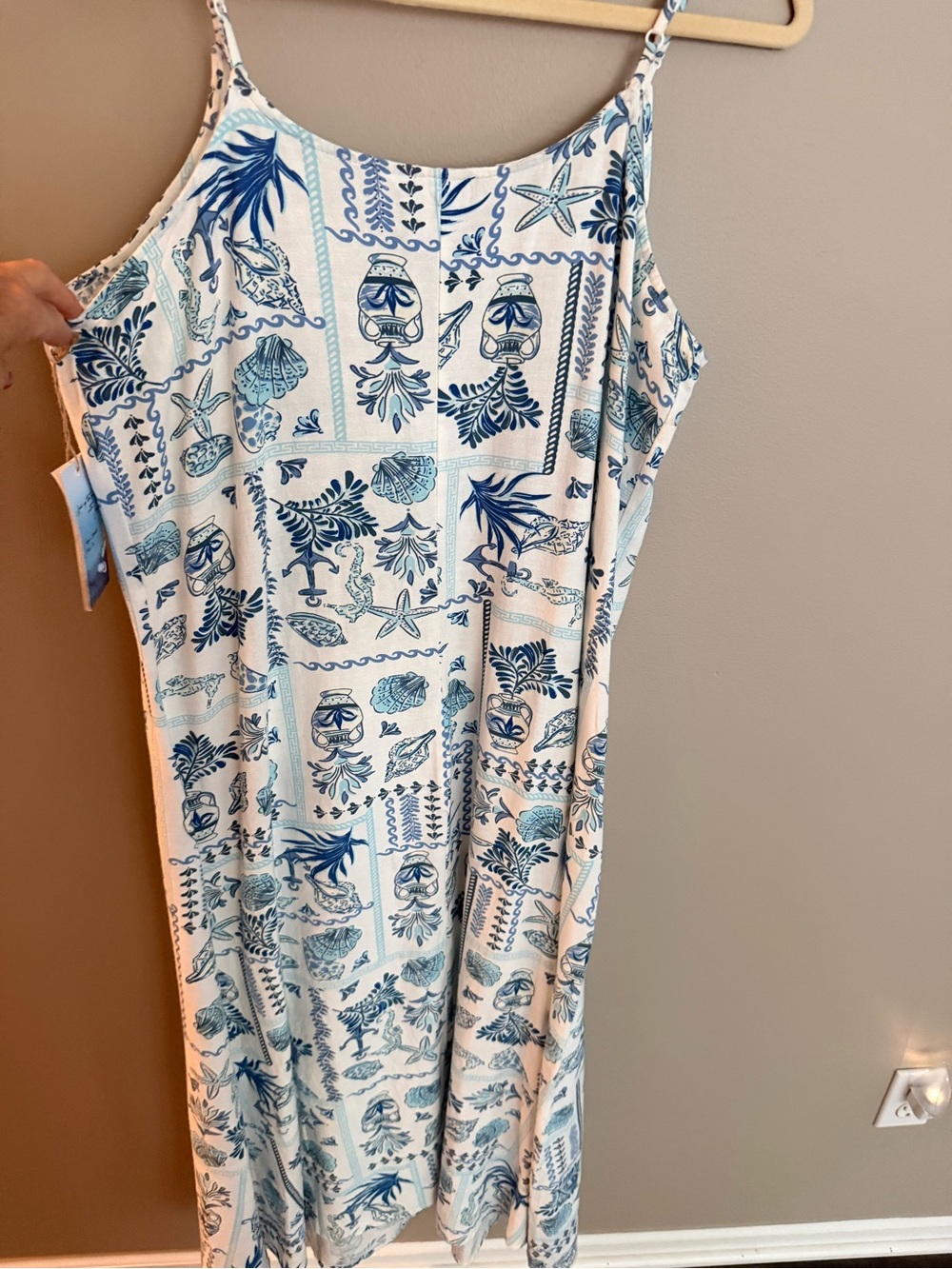 NWT Japna Sun Dress with Blue Seashell Print - Picture 2 of 5